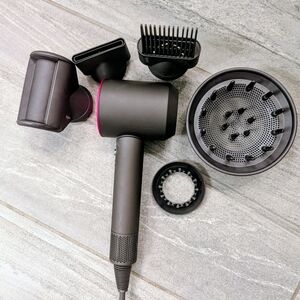 Dyson Supersonic Hair Dryer with Attachments--Iron/Fuchsia